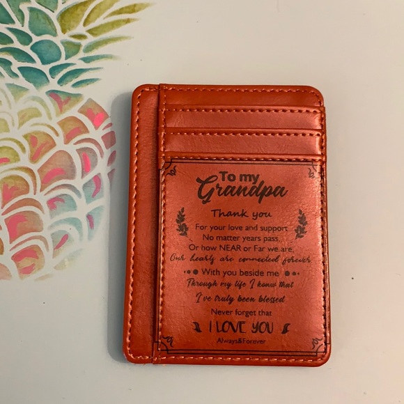 Other - “To My Grandpa” Faux Leather Small Card Holder